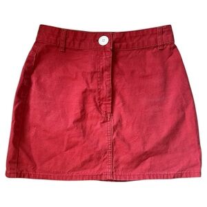 BDG Brick Red Cotton Mini Skirt | Classic Casual A-Line | Size S